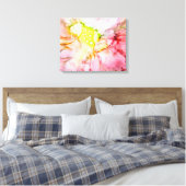 Toile Encre d'alcool rose Fleur Abstraite (Insitu(Chambre))
