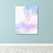 Toile Encre d'alcool rose, pourpre et bleu (Insitu (Plancher de Bois))
