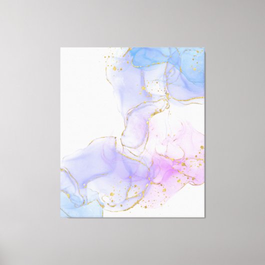 Toile Encre d'alcool rose, pourpre et bleu (Recto)