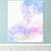 Toile Encre d'alcool rose, pourpre et bleu (Insitu (Plancher de Bois))