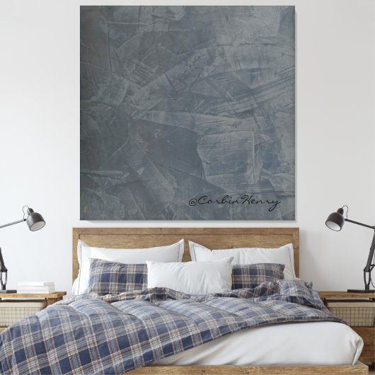 Toile Enduit Texturé Gris Ardoise Minimaliste (Insitu(Chambre))