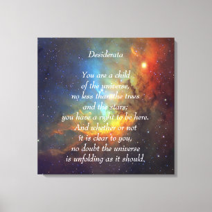 Toile Enfant de desiderata d'univers
