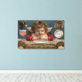 Toile Enfant priant au dîner-table (Insitu (Plancher de Bois))