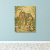 Toile Enfants à cheval sur l'éléphant (litho) (Insitu (Plancher de Bois))