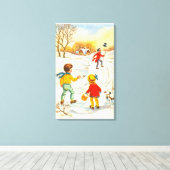 Toile Enfants avec chien (Insitu (Plancher de Bois))