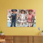 Toile Enfants en bleu, blanc et rose (Insitu(Salon))