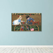 Toile Enfants jouant avec des jouets (Insitu (Plancher de Bois))