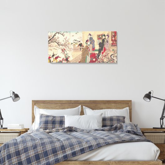 Toile Enfants jouant dans la neige sous les pruniers (Insitu(Chambre))