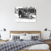 Toile Enfants jouant sur la neige dans le vent (Insitu(Chambre))