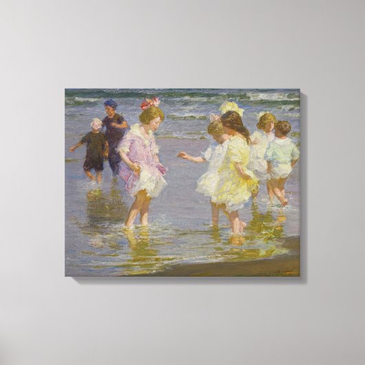 Toile Enfants marchant sur la plage (par E.H. Potthast) (Recto)