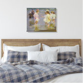 Toile Enfants marchant sur la plage (par E.H. Potthast) (Insitu(Chambre))