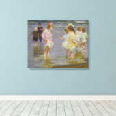 Toile Enfants marchant sur la plage (par E.H. Potthast) (Insitu (Plancher de Bois))