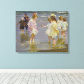 Toile Enfants marchant sur la plage (par E.H. Potthast) (Insitu (Plancher de Bois))
