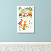 Toile Enfants nourrissant les oiseaux (Insitu (Plancher de Bois))