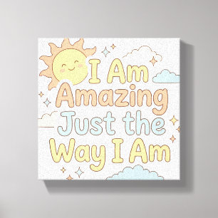 Toile Enfants Positifs Affirmation Incroyable Tel Que Je