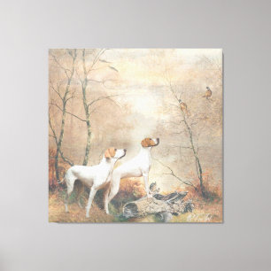 Toile English Pointer chasse les faisans