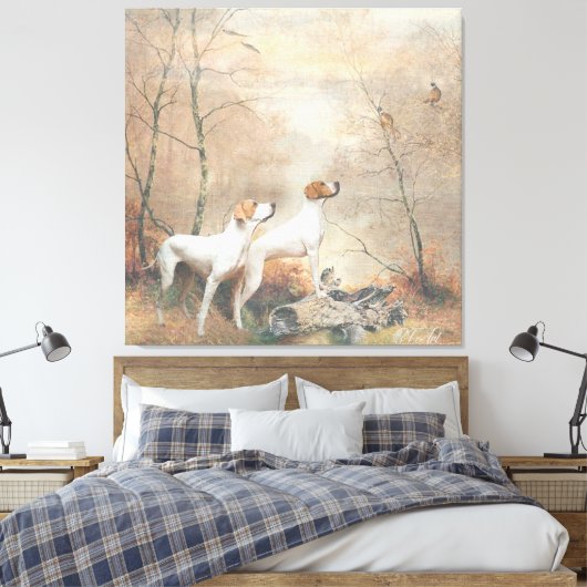 Toile English Pointer chasse les faisans (Insitu(Chambre))