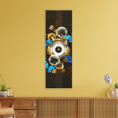 Toile Engrenages à vapeur et papillons bleus (Insitu(Salon))