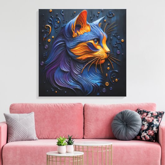 Toile Enigmatic Feline Glance - AI Crée (Insitu(Salon))