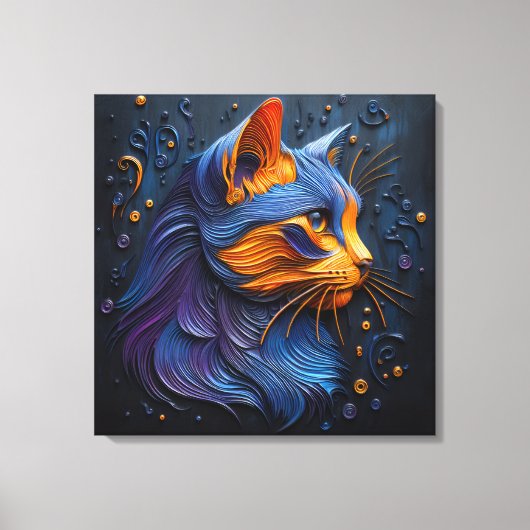 Toile Enigmatic Feline Glance - AI Crée (Recto)