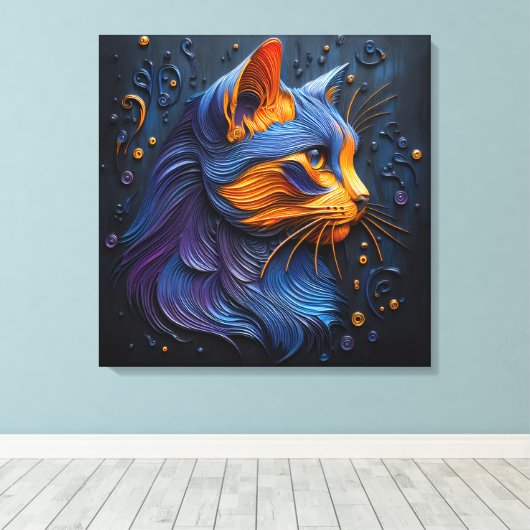 Toile Enigmatic Feline Glance - AI Crée (Insitu (Plancher de Bois))