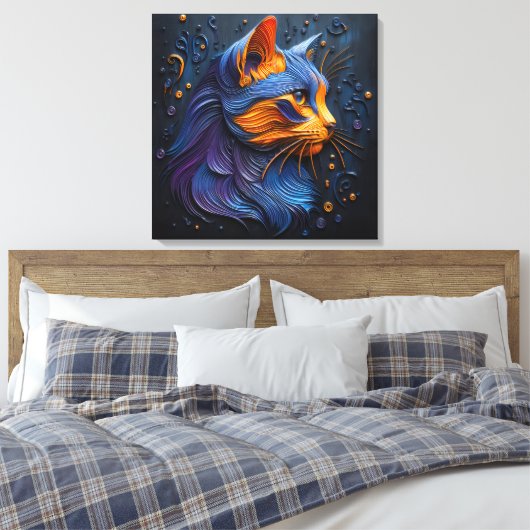 Toile Enigmatic Feline Glance - AI Crée (Insitu(Chambre))