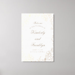 Toile Énorme Affiche de bienvenue Mariage Florale