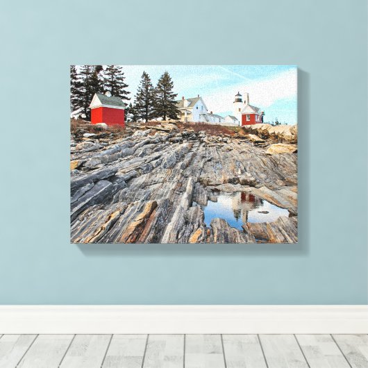 Toile enrobée de Pemaquied Point Lighthouse Maine (Insitu (Plancher de Bois))