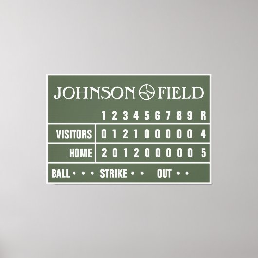 Toile enrobée de tableau de baseball de 60 po x 40 (Recto)