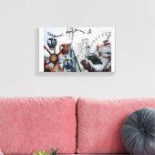 Toile enrobée de texte de la jetée de rivage/du bo (Insitu(Salon))