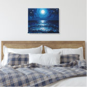 Toile enrobée Nuit Océanique Lune | Côtière (Insitu(Chambre))