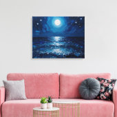 Toile enrobée Nuit Océanique Lune | Côtière (Insitu(Salon))