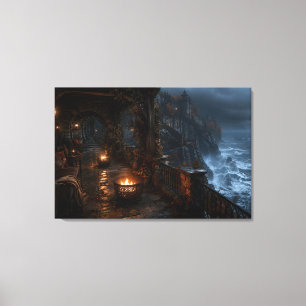 Toile enroulée sur toile de la falaise de la mer t