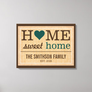 Toile Enseigne de bienvenue personnalisée Maison Douce M