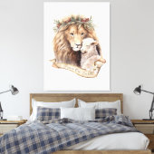 Toile Enseigne de Noël Lion et Agneau (Insitu(Chambre))