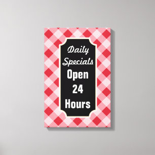 Toile Enseigne de spécialités quotidiennes de diner en a