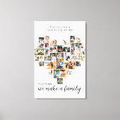Toile Ensemble Coeur Familial Formé 36 Photo Collage (Recto)