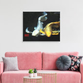 Toile ©Ensemble dans Love/Gold & Silver Poisson Koi (Insitu(Salon))