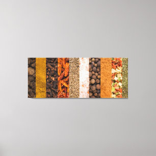 Toile Ensemble de collages d'épices et d'ingrédients ali