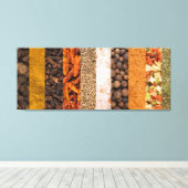 Toile Ensemble de collages d'épices et d'ingrédients ali (Insitu (Plancher de Bois))