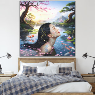 Toile "Entre Blossom et Formule" - Un Portrait Numérique