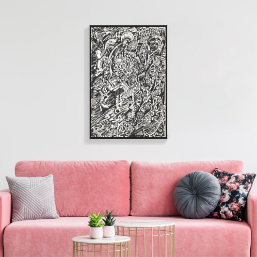Toile Entrez, Microdot Man Canvas Print (Insitu(Salon))