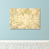 Toile enveloppée Alphonse Mucha Peonies Roses de p (Insitu (Plancher de Bois))