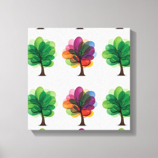Toile Enveloppée Arbres Abstraits (Recto)