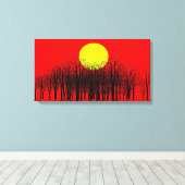Toile Enveloppée au coucher du soleil rouge (Insitu (Plancher de Bois))