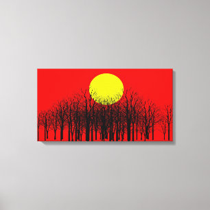 Toile Enveloppée au coucher du soleil rouge