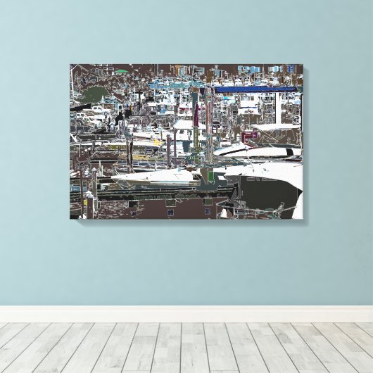 Toile enveloppée avec image abstraite Marina (Insitu (Plancher de Bois))