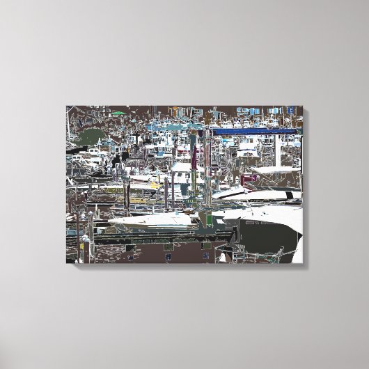 Toile enveloppée avec image abstraite Marina (Recto)