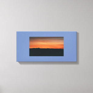 Toile enveloppée avec scène couchée de soleil