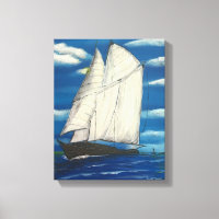 Toile enveloppée avec voilier
